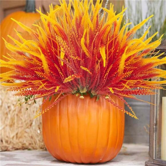 10 Bundles Artificial Fall Flowers for Outdoors Fake Plants UV Resistant Plastic - Picture 4 of 8
